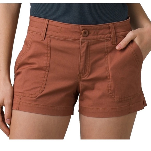 Prana Elle Short 5in Sz 4 Rust - Picture 1 of 7